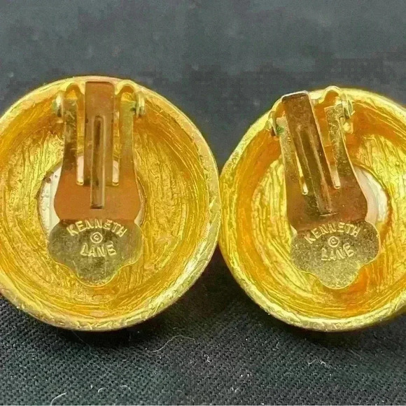 Kenneth Jay Lane KJL Vintage 60-70s Quality Costume Jewelry Earrings - Picture 2 of 2